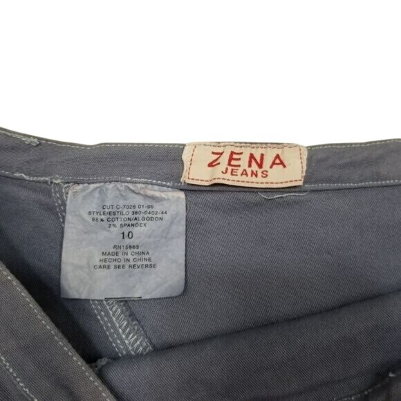 Zena Jeans Womens Grayish Blue A-Line Skirt‎ Sz 10 Side Zip Vintage Y2K - Picture 3 of 12